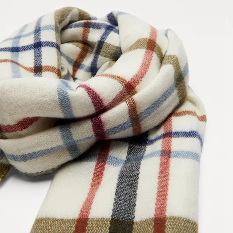 Checked Scarf Cashmere Plaid Scarf Winter Men&prime;s Luxury Scarf