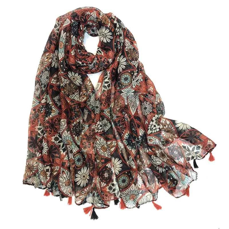 Sciarpa Estiva Arabesque Polyester Voile Scarf