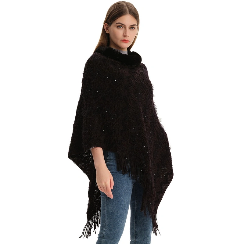 Custom Winter Pure Color Cape Shawl for Ladies