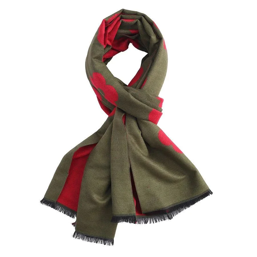 Pure Accessories Terry Flowers Scarf Pashmina Scarves Female Winter Warm Wool Scarf