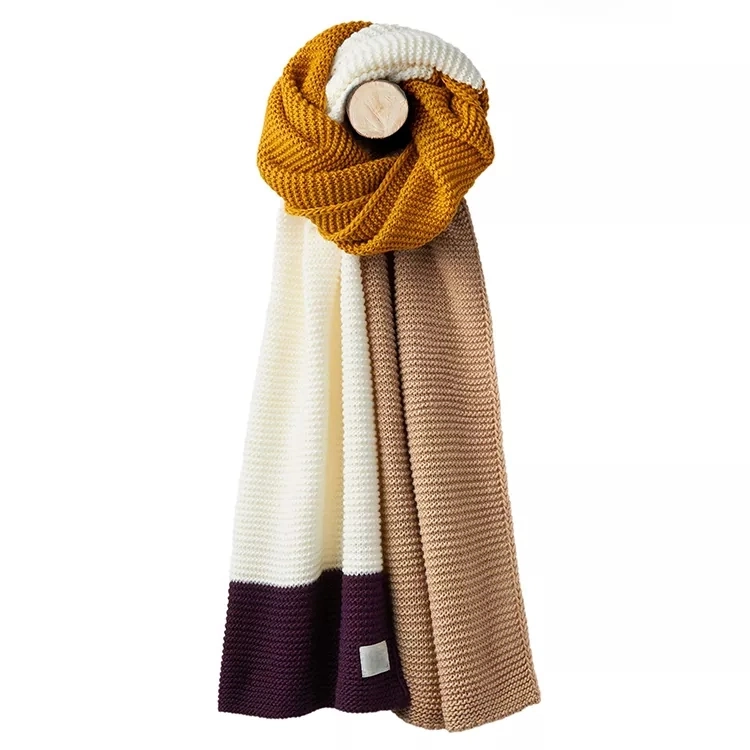 Brand Custom New Arrivals Winter Travel Scarf Oversize Acrylic Knitted Wool Blend Cashmere Scarf for Women