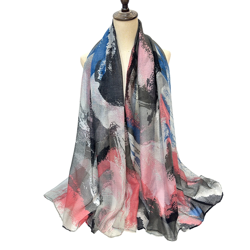 Water Lilies Polyester Voile Scarf