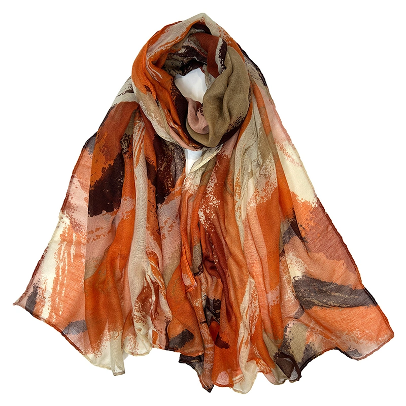 Water Lilies Polyester Voile Scarf