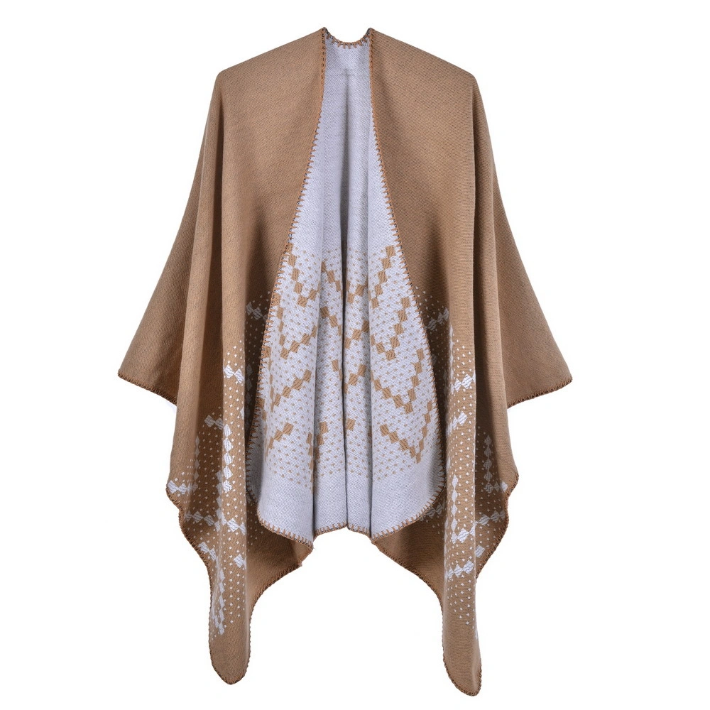 Winter Warm Oversized Printing Blanket Cape Wraps Shawl Cardigans