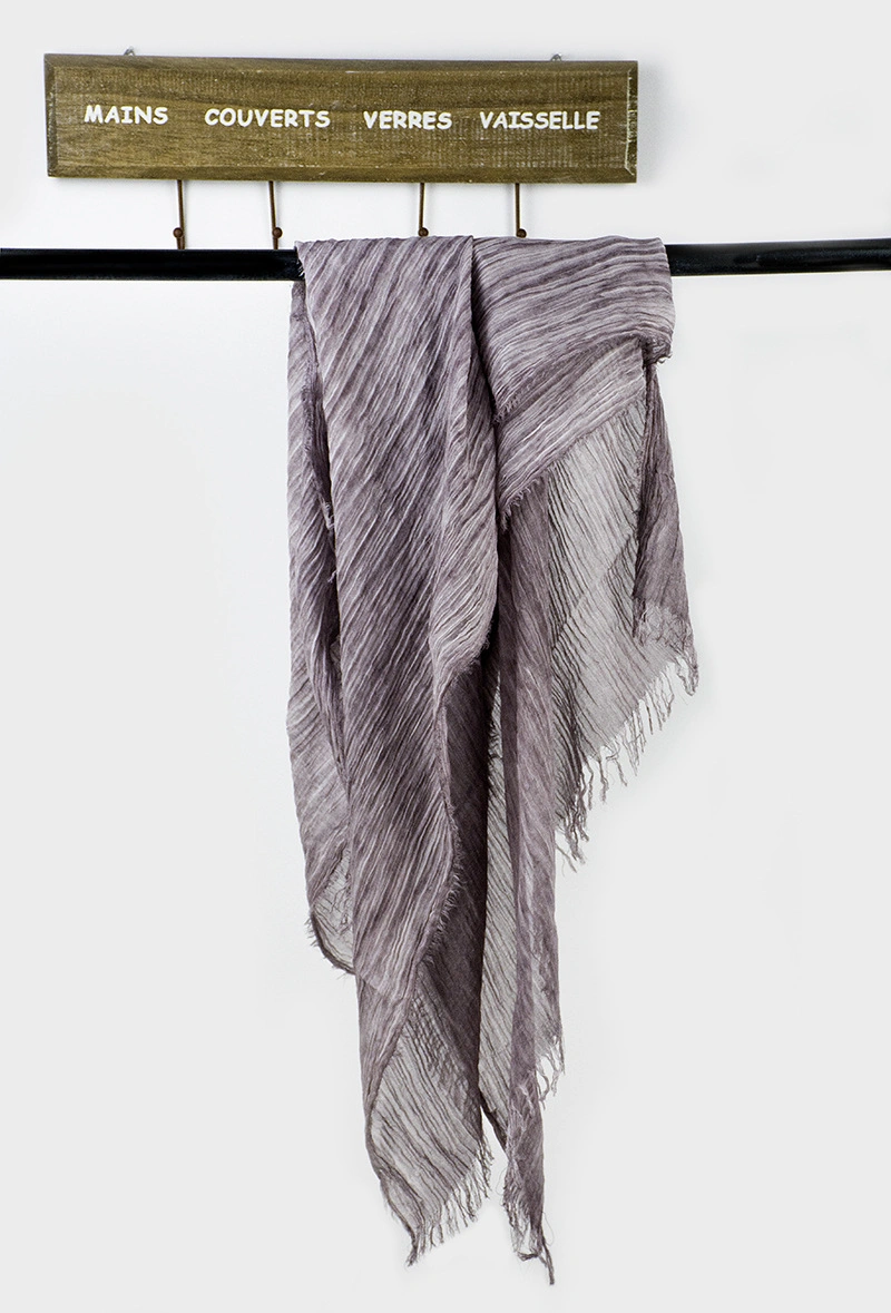 Cotton Big Fold Coarse Texture Dirty Dyed Scarf Literary Style Retro Shawl