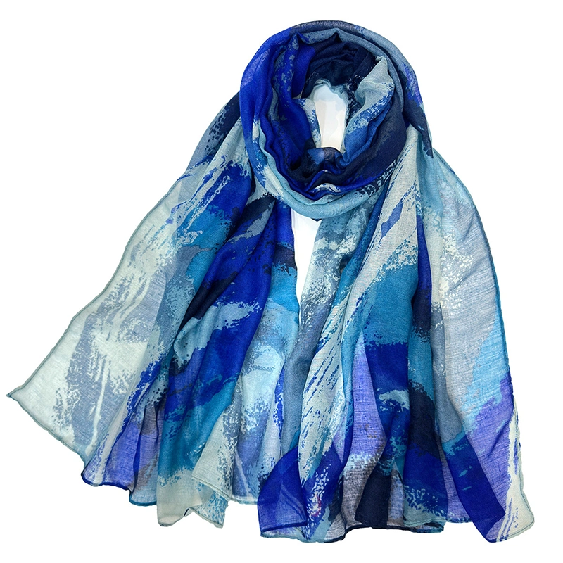 Water Lilies Polyester Voile Scarf