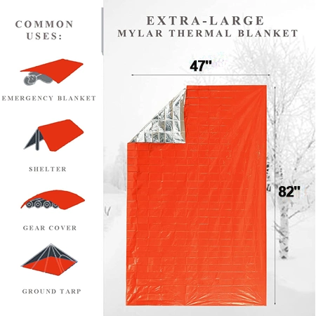 Outdoor Camping Hiking Use Survival Blanket Safe Extra Large Foil Space Blanket Emergency Mylar Thermal Blankets