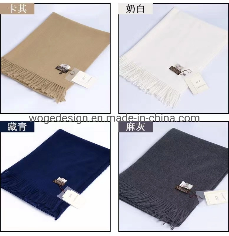 Fashion Wholesale Hot Sold High Quality Long Twill Solid Unisex Lady Shawl Viscose Polyester Winter Cashmere Scarf