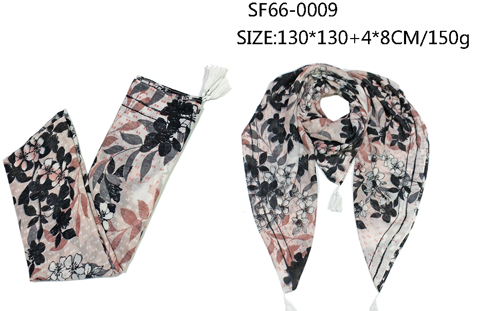 Lady Long Scarf with Dark Color Print 2022 Autumn Shawl OEM New Arrive Square Head Wrap