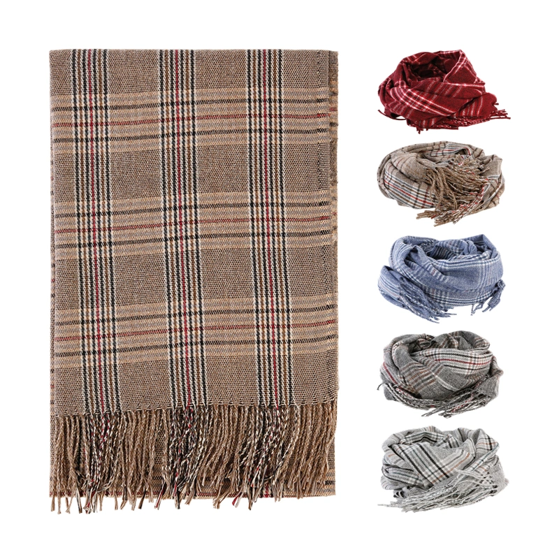 Warm Cashmere Feeling Soft Poly Viscose Plaid Scottish Scarves