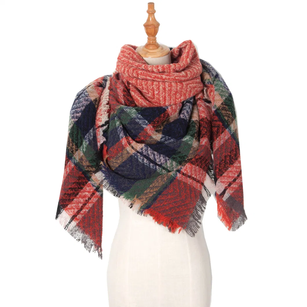 Warm&Soft Classic Tassel Plaid Chunky Large Wrap Shawl Blanket Scarves for Women