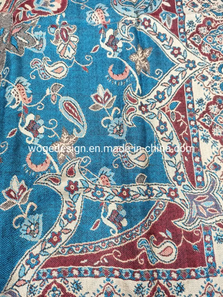 High Quality Hand Made Jacquard 100%Viscose Factory Paisley Floral Pashmina Poncho