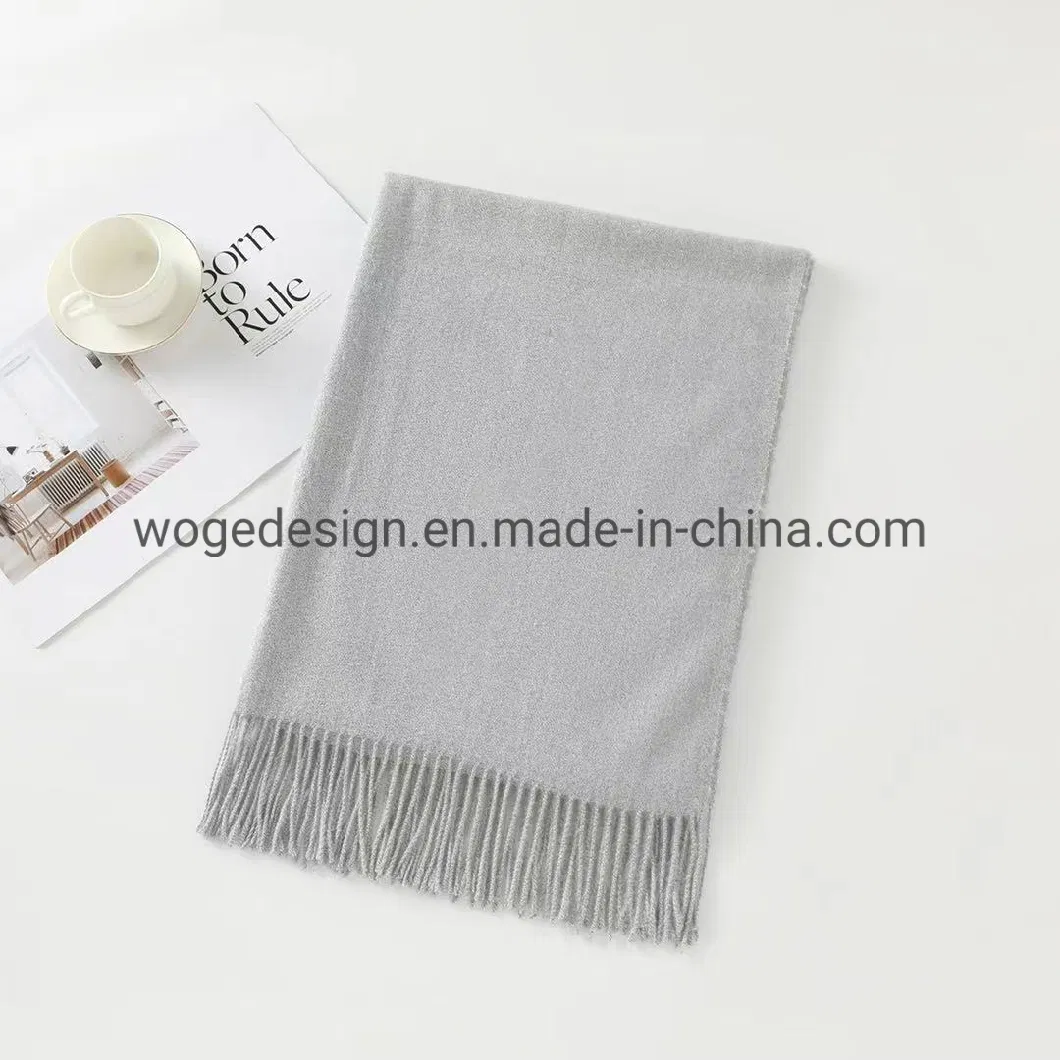 Fashion Winter Women Plain Hijab Shawl Wool Cashmere Unisex Blanket Scarf