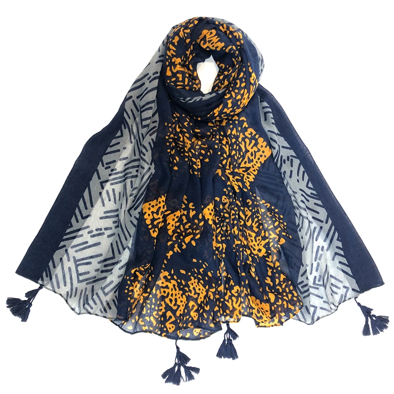 Creative Viscose Scarves Delicate Ethnic Style Shawl with Diverse Plants Printing for Women Manufacture Wholesale