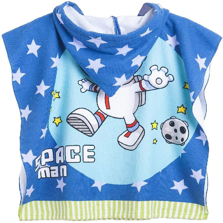 Microfiber Children Hooded Towel Poncho Digital Print Beach Poncho Towel