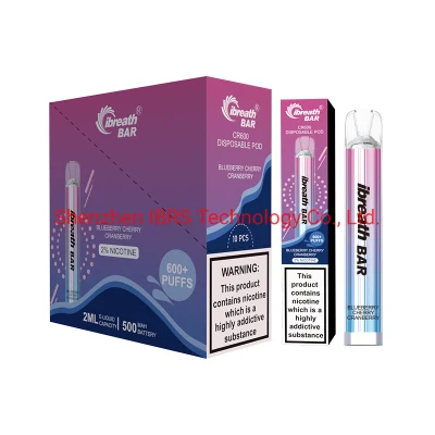 Hottest Selling OEM ODM Mesh Coil 600puffs Tpd Flavors Crystal Disposable Vape Bar with 2ml Ejuice