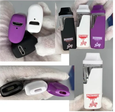 10 Flavors Packwoods X Runtz Runty Disposable Vape Pens Rechargeable 380mAh Battery 1ml 1000mg Empty Pods Thick Oil Cartridges Carts with Retail Box