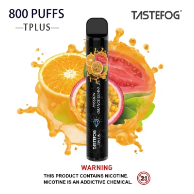 New Year Specials E Cigarette Tastefog Tplus 800 Puff Hookah Pen 3ml Fruit Flavor E-Liquid 20mg Nicotine Disposable Vape