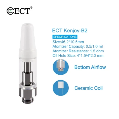 Bottom Airflow Ect B1s/B2 Wholesale Price 0.5/1ml 510 Thread Vape Atomizer with Ceramic Coil