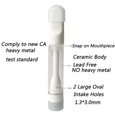 100% Competitive Price High Quality Heavy Metal Lead Free All Ceramic Vape Carts Hhc D8 D9 D10 Thick Oil Atomizer Empty Whole Full Ceramic Cartridge