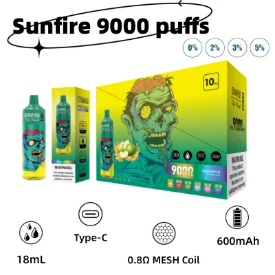 Wholesale I Vape Rechargeable Disposable E Cigarette Sunfire Bar 10000 Puffs Vs Tornado 9000 Puffs Vape LED Light Alibaba Shopping Puff Thailand E Cig 9000 Puff
