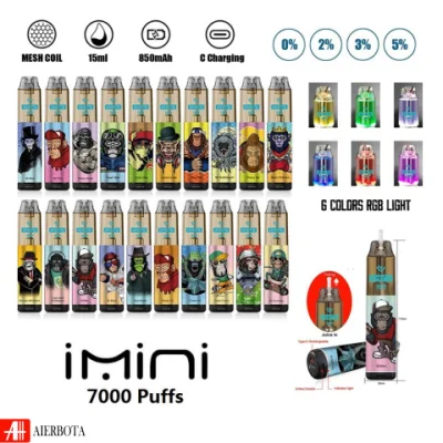 OEM/ODM Wholesale Vape Besoem/ODM Wholesale Vape Best Imini 7000 8000 10000 Disposable Vape Pen Elf LED Light Bar Vape Pen Best Selling Puffs Bar E Cigarette