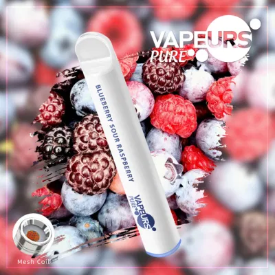 Hot Selling Spain Europe Wholesale Silicone Drip Tip Vapeurs Pure Tpd 600 Puffs Disposable Electronic Cigarette E Cig Shop