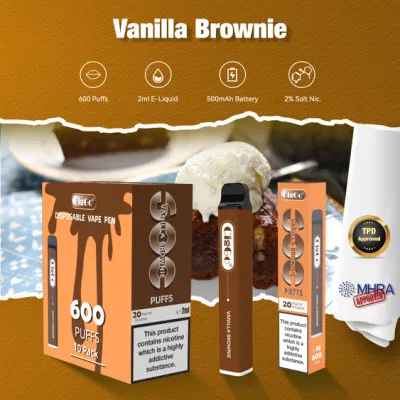 EU Hot Sale Factory Tpd Certificate Electronic Cigarette 600 Puffs Disposable Vape Wholesale