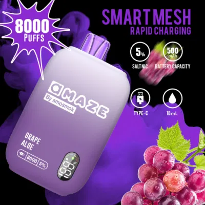 Rechargeable Disposable Vape with LED Screen and Dual Mesh Coil