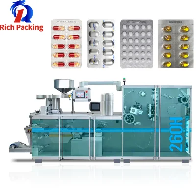  800 Plates/Min High Speed Roller Type Tablet Pill Alu PVC Alu Alu Blister Packing Packaging Machine