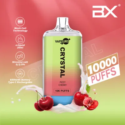 UK Europe Hot Sales Shisha Flavors Vapeurs Crystal 8000 10000 12000 Puffs Rechargeable Wholesale Vapes Disposable Vape