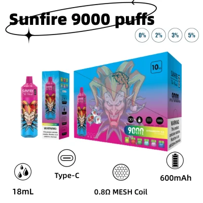 Wholesale I Vape Rechargeable Disposable E Cigarette Sunfire Bar 10000 Puffs Vs Tornado 9000 Puffs Vape LED Light Alibaba Shopping Puff Thailand E Cig 9000 Puff