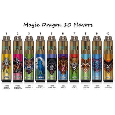 Magic Dragon Disposable Vapes 7000 Puffs Nicotine 6 Colors RGB Light Tobacco License Company