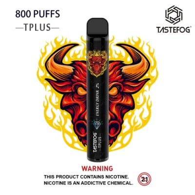 New Year Specials E Cigarette Tastefog Tplus 800 Puff Hookah Pen 3ml Fruit Flavor E-Liquid 20mg Nicotine Disposable Vape