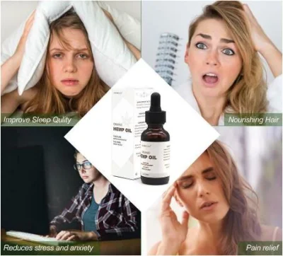 Hemp Oil 100% Natural Sleep Aid Anti Stress Hemp Extract Drops for Painanxiety &amp; Stress Relief