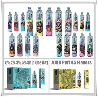 Authentic 7000 Puff Randm Tornado 7K Disposable E Cigarette 14ml Prefilled crystal Vape Desechable 1000mAh Battery Rechargeable Airflow Adjustable 9000 9K 12000