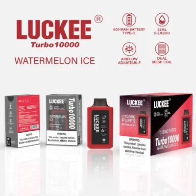  Wholesale &nbsp;Airflow Adjustable Disposable Vape with LED Indicator Luckee Turbo 10000puffs Vaporizer Electronic Cigarette &nbsp;Electronic Cigarette Square Disposable