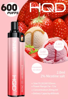 Hqd 600 Puffs Amazing Disposable Vape Nita with Strawberry Ice Cream Flavor
