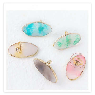 Net Red Japanese Resin Agate Piece Ring Palette Manicure Light Glue Painted Smudge Display Gold-Plated Gold Display Board