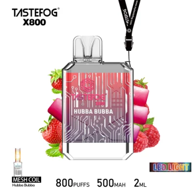 Wholesale New Tastefog X800 800puffs Disposable Vape Box Crystal LED Flashlights 2ml Tpd Version