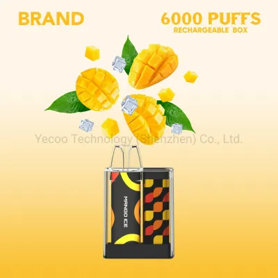 China Wholesale CE RoHS Factory Wholesale 6000 Puffs Private Brand OEM Rechargeable Box Mesh Coil Disposable Vape Pen Yecoo E Electronic E-Cigarette