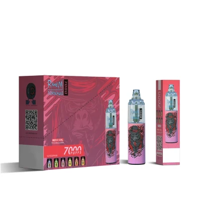 Factory Custom RGB Flash Adjustable Airflow Rechargeable Pod Vaporizer Hookah Shisha Pen Randm R and M Tornado Disposable Wholesale I Vape 7000 Puffs