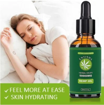 100% Pure Organic Therapeutic Grade 50000mg Hemp Oil for Pain Relief Anxiety Sleep Anti Inflammatory Extract Drops Seed Oil