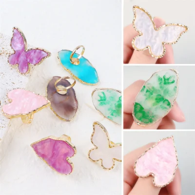 Net Red Japanese Resin Agate Piece Ring Palette Manicure Light Glue Painted Smudge Display Gold-Plated Gold Display Board