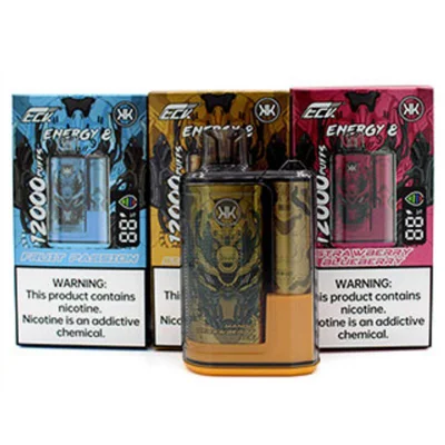 Kk Energy 8 12000 Power Display The Blue Light Is Always on When Charging 17ml E Juice Disposable Vape Type-C Rechargeable 650mAh
