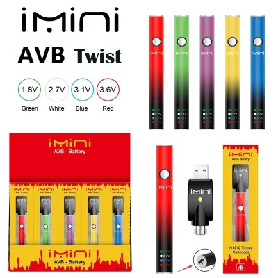 Alibaba Shopping Wholesale Disposable Vape Pen 510 Battery Imini AVB Button Battery Variable Voltage Preheat for 350mAh Diaposable EGO Thread Stiiizy Battery