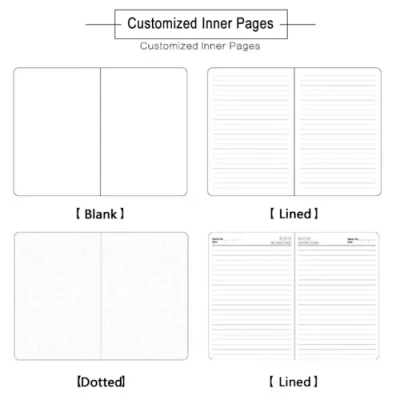 Hardcover Elastic Closure PU Leather Notebook Dotted Lined Grid Inner Page Notebook Promotional Personalized Printed A5 Note Book