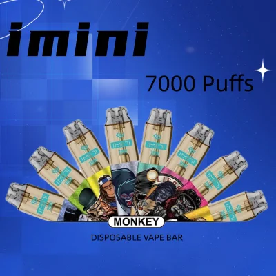 Hot Sales Products Disposable Vape 7000puffs Imini Electronic Cigarette Big Puffs with 6 Colors RGB Light Display