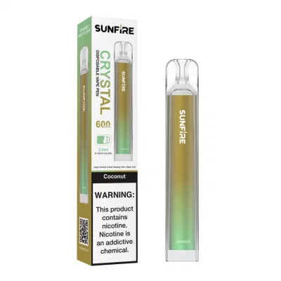  Alibaba Shopping 600puffs Crystal Disposable Vape with RGB Light Factory Direct Supply