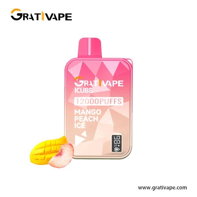 Customized Grativape Hot Selling Premium Flavor Juice Bars Icube 12000 Puffs 0% 2% 3% 5% Nicotine Electronic Cigarette with Free Lanyard Alibaba Disposable Vape